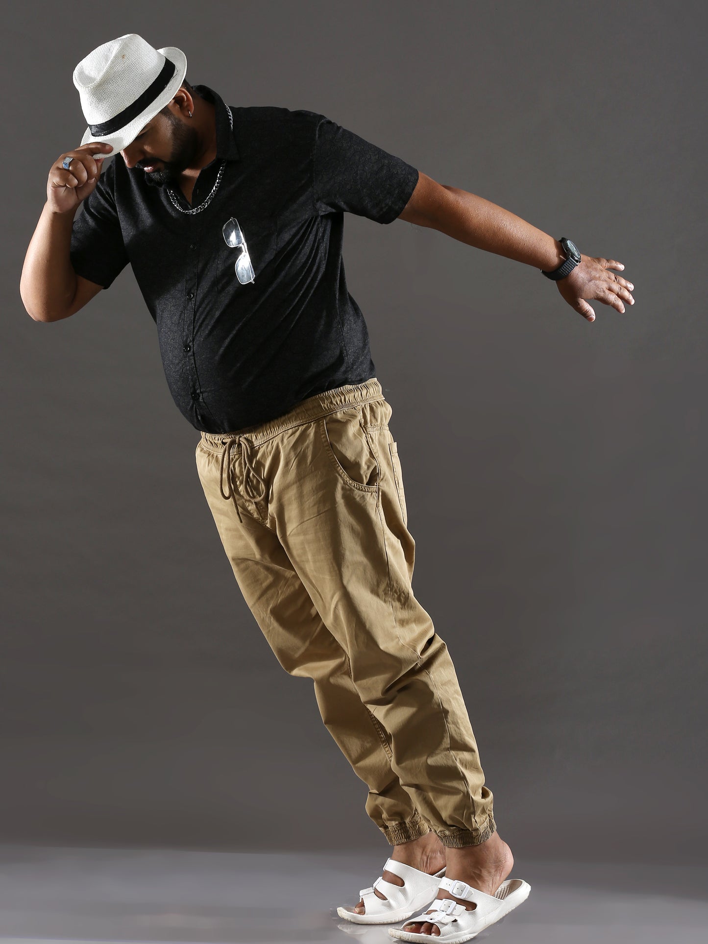Plus Size Pastel Brown Jogger