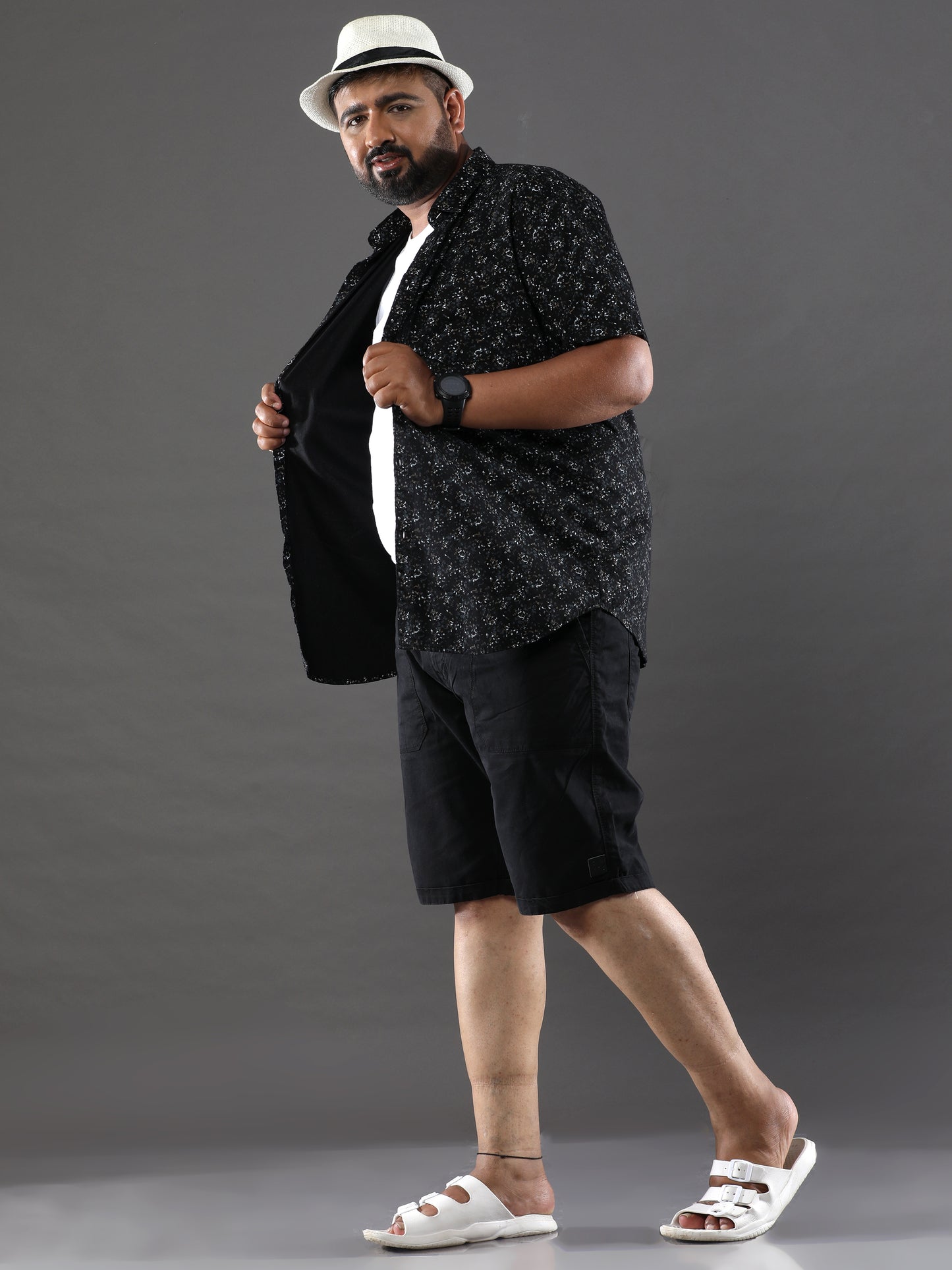 Plus Size Smoky Black Shorts
