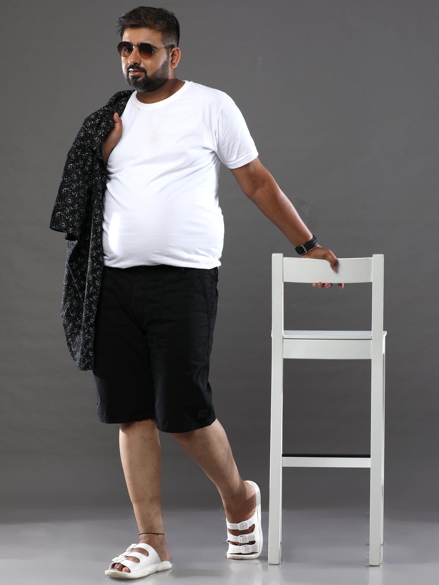 Plus Size Smoky Black Shorts