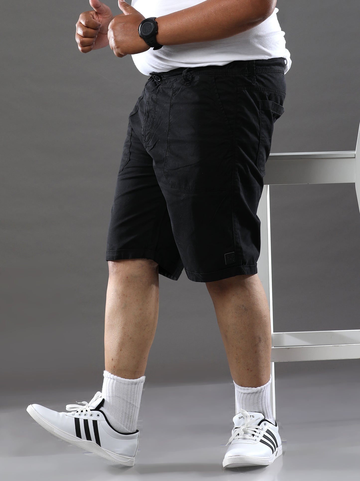 Plus Size Smoky Black Shorts