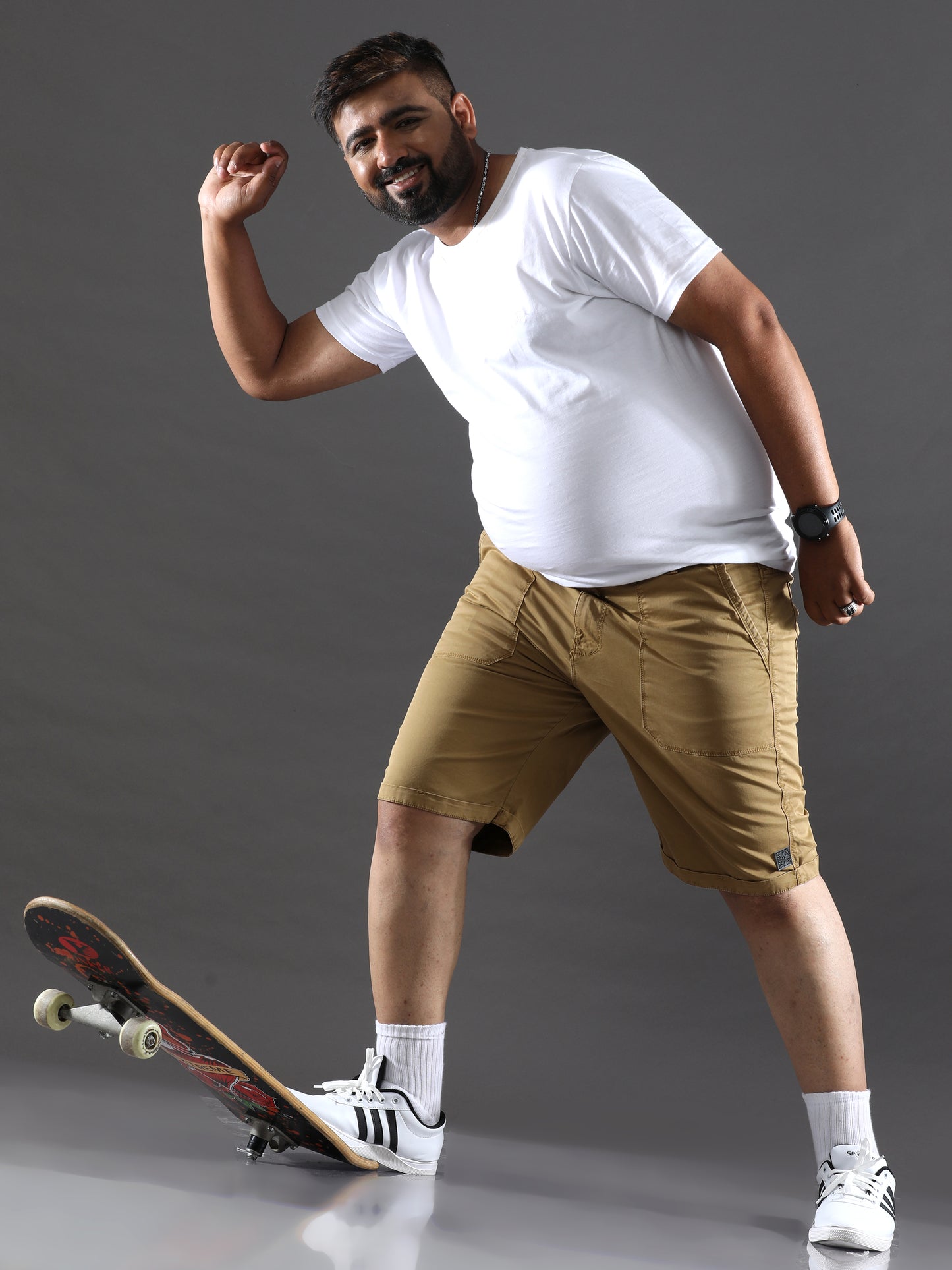 Plus Size Pastel Brown Shorts