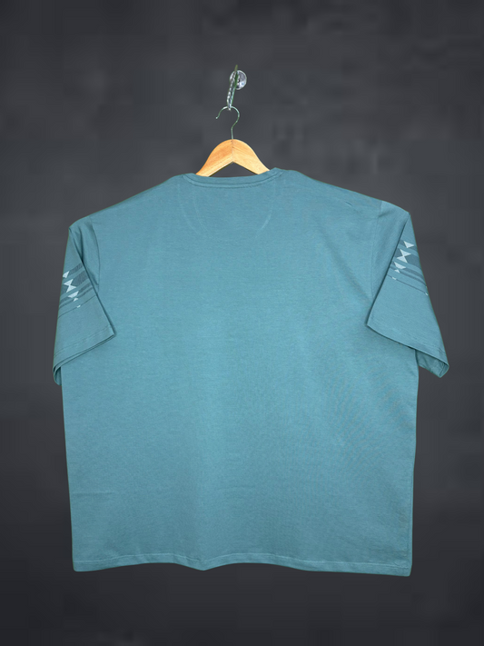 Plus Size Round Neck Half Sleeve T-Shirt – Comfortable Fit Blue