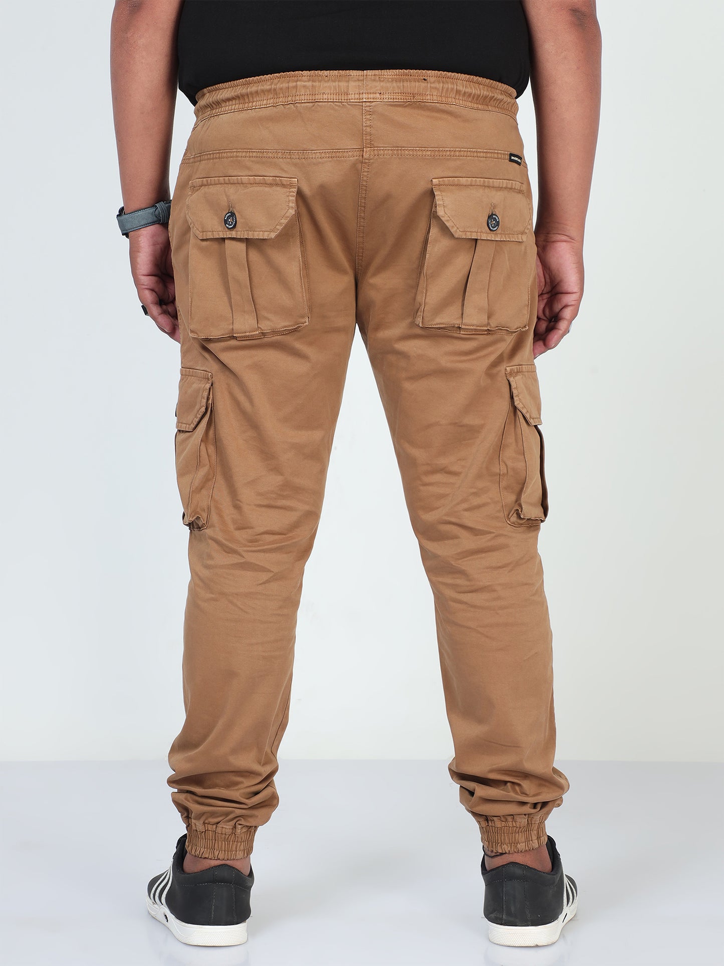 Burly Wood Brown Plus Size Men Cargo Joggers