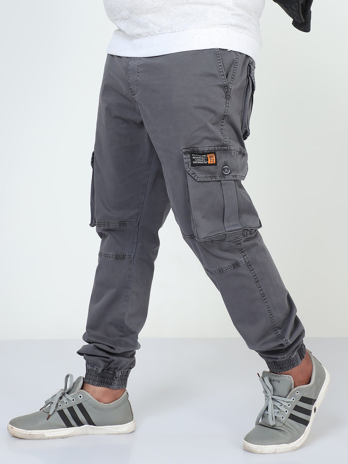 Davy Grey Plus Size Men Cargo Joggers
