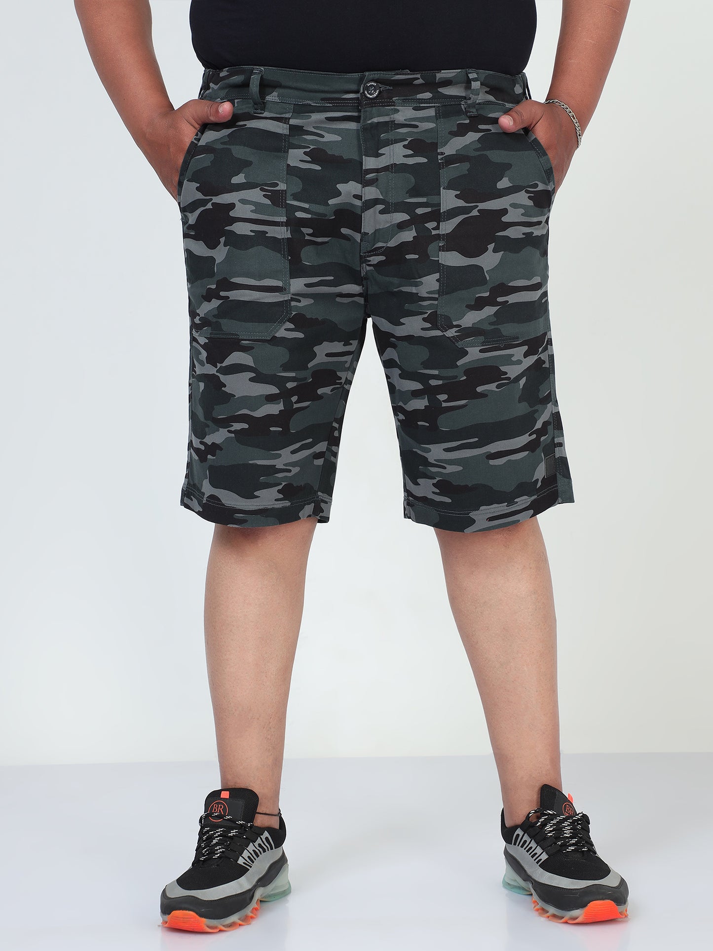 Earth Tones Plus Size Camouflage Men Shorts