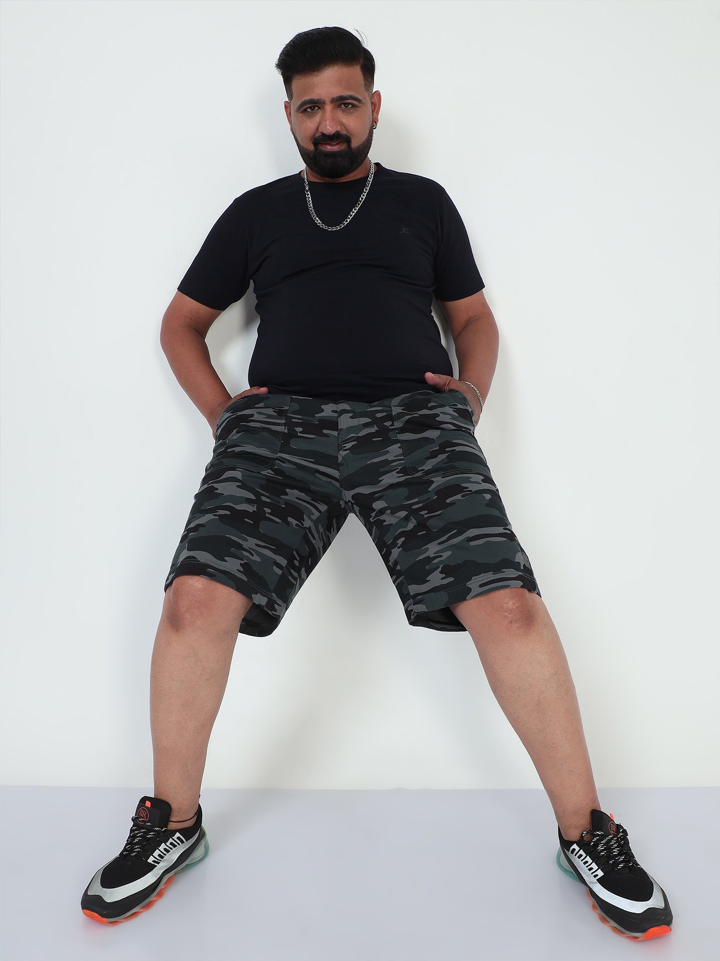 Earth Tones Plus Size Camouflage Men Shorts