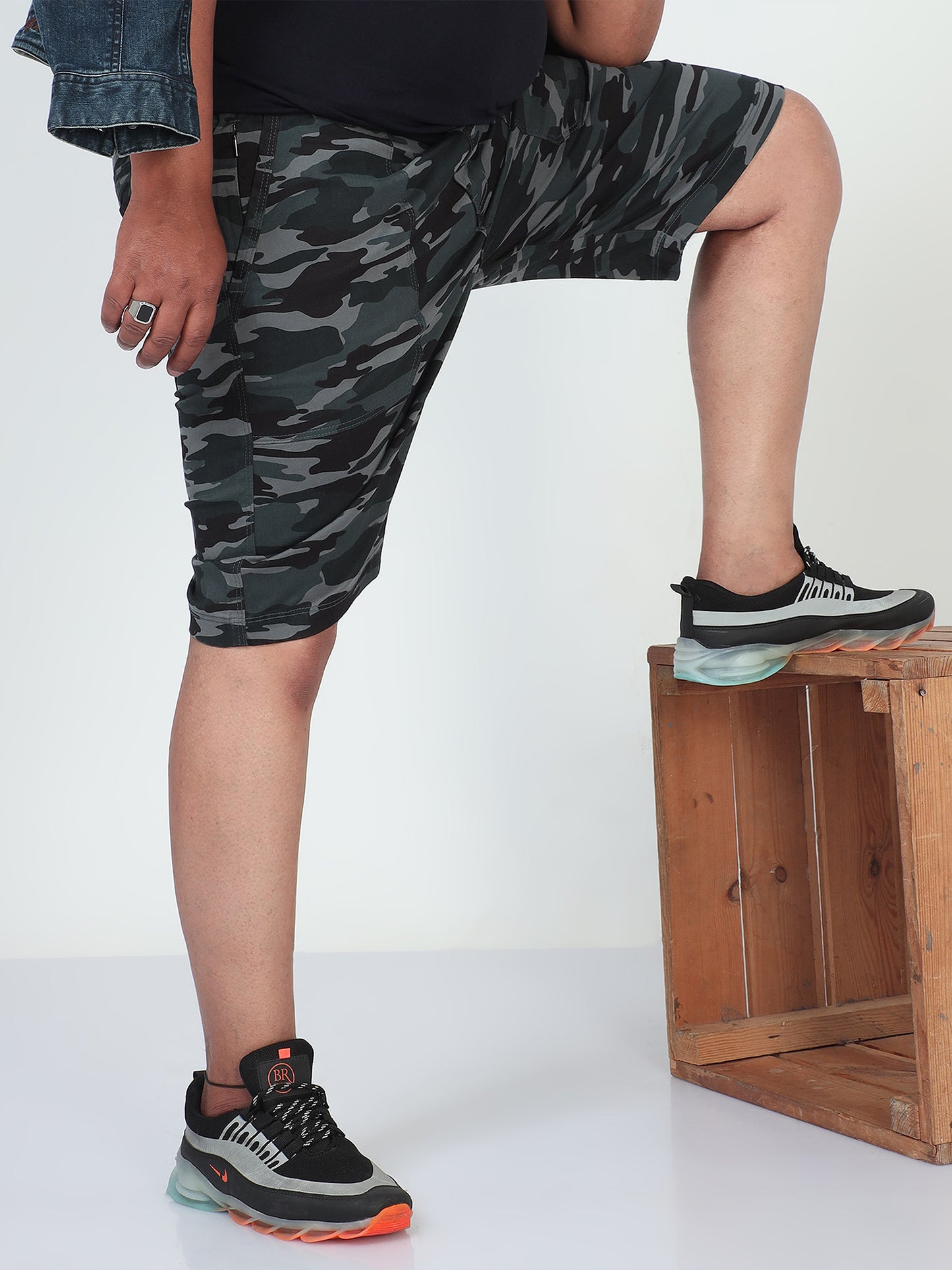 Earth Tones Plus Size Camouflage Men Shorts