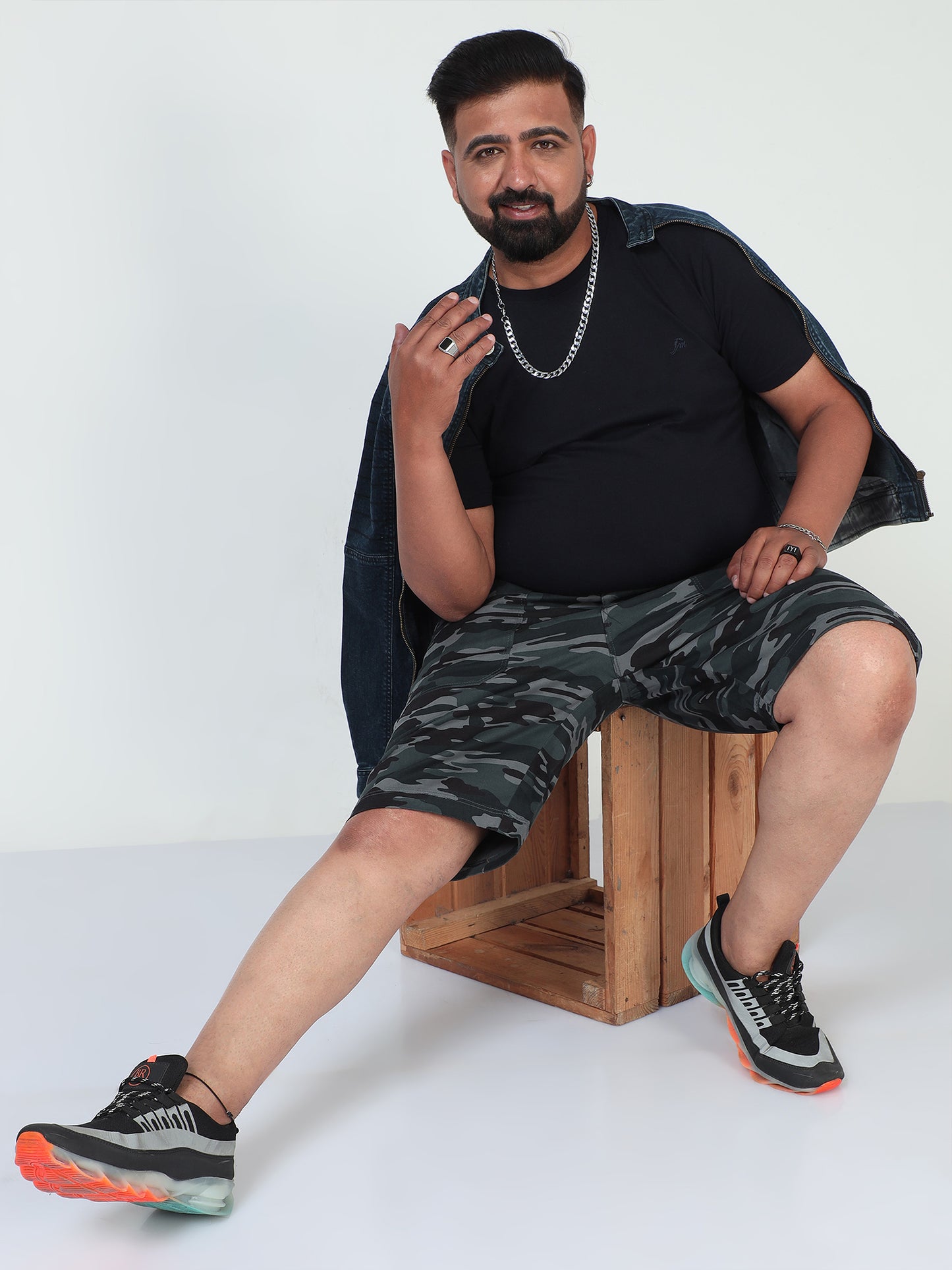 Earth Tones Plus Size Camouflage Men Shorts