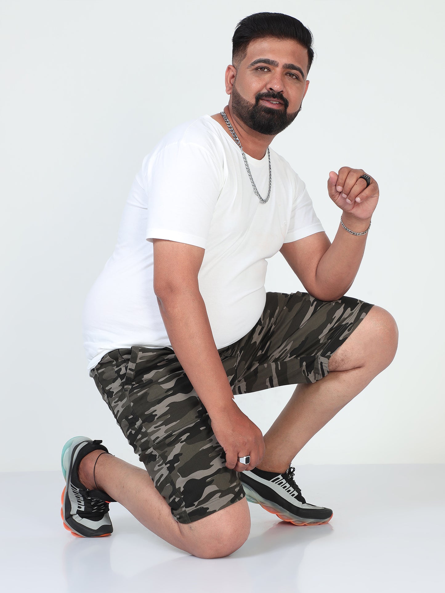 Forest Blend Plus Size Camouflage Men Shorts