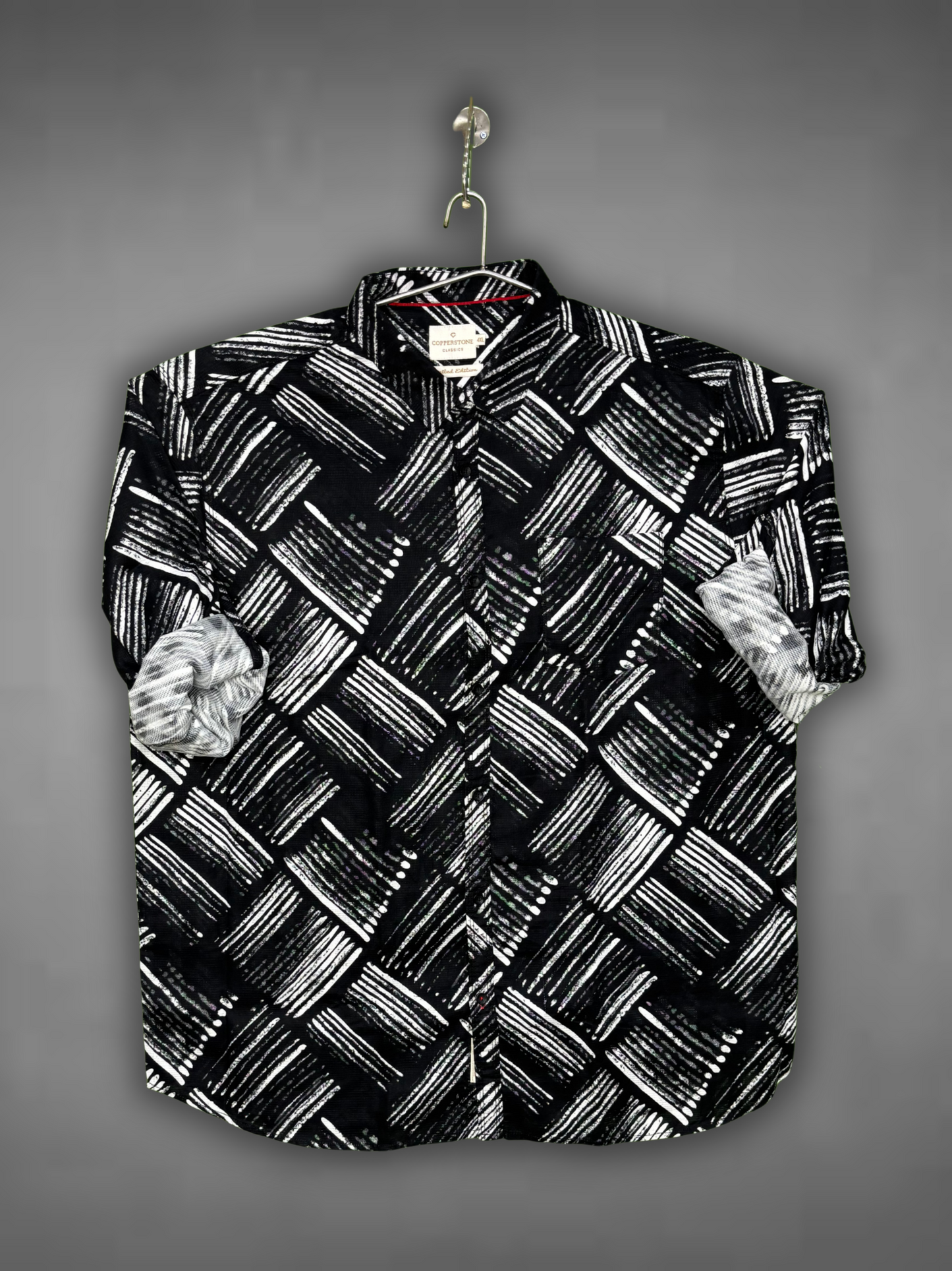 Copper Stone Black and white patterned shirt