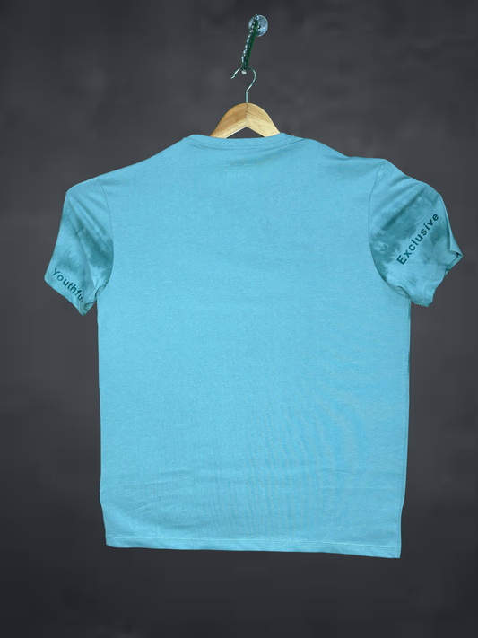 Stride Men's Premium T-Shirt| Blue Tie-dye t-shirt with text