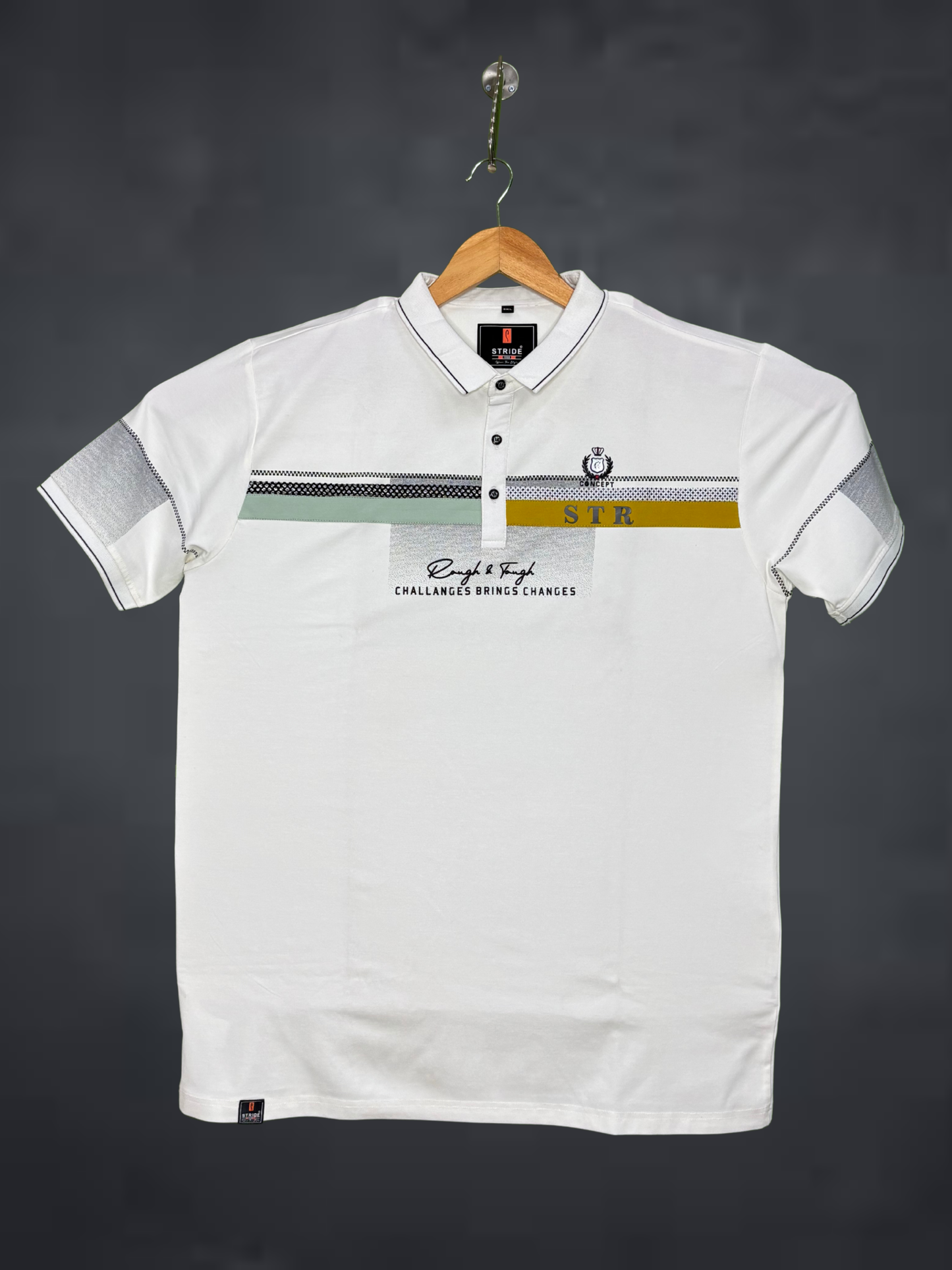 Stride Men's Premium T-Shirt|White Printed