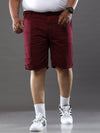 Plus Size Dark Mauve Shorts