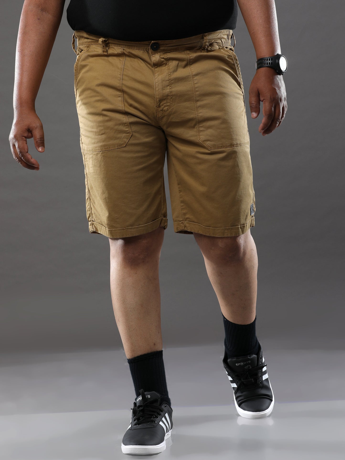 Plus Size Pastel Brown Shorts