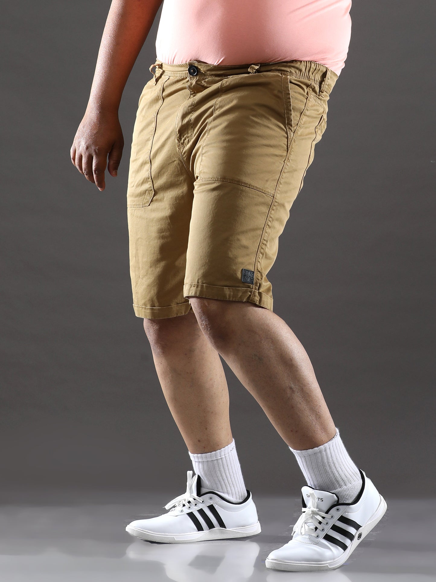 Plus Size Pastel Brown Shorts