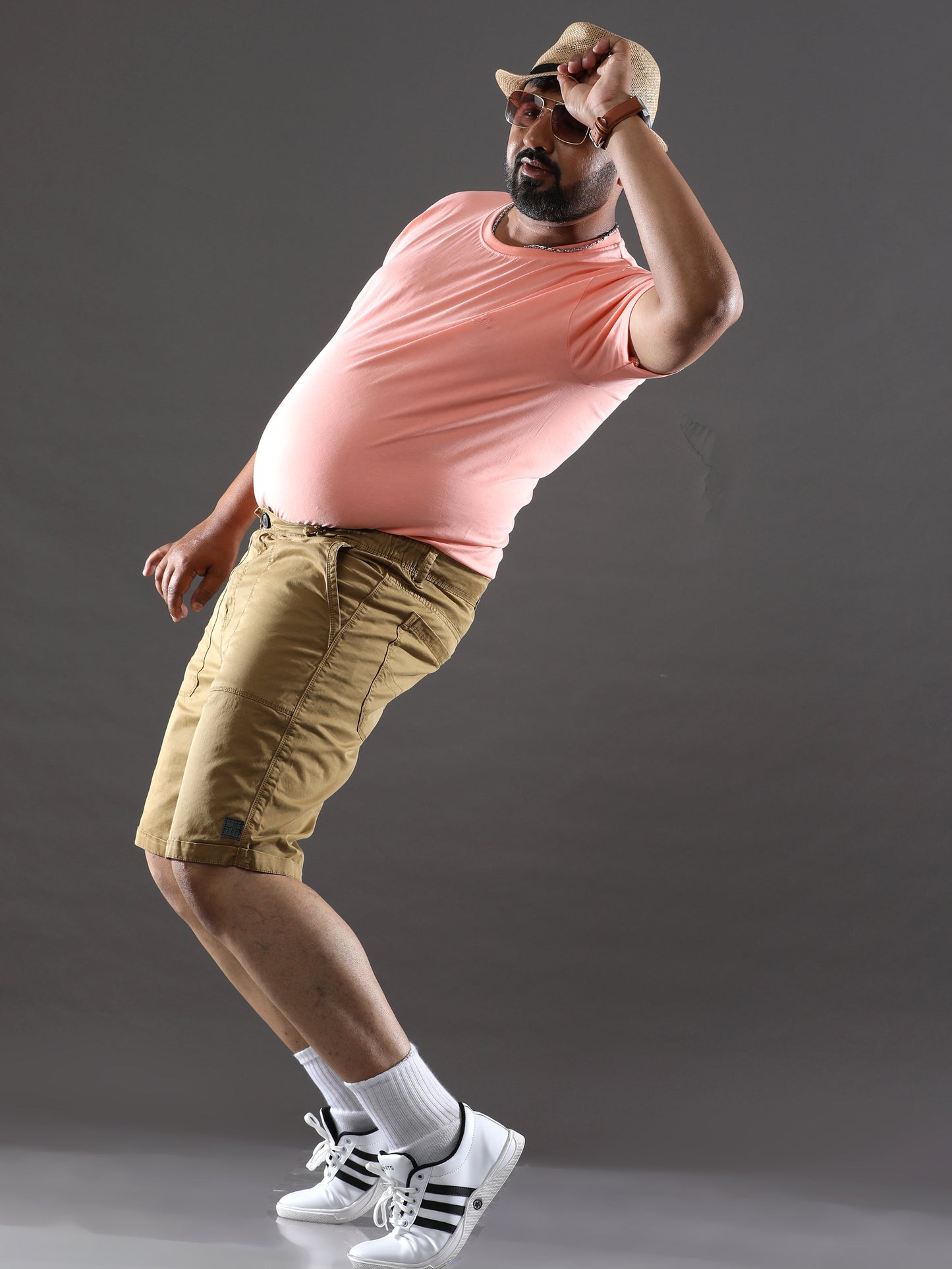 Plus Size Pastel Brown Shorts