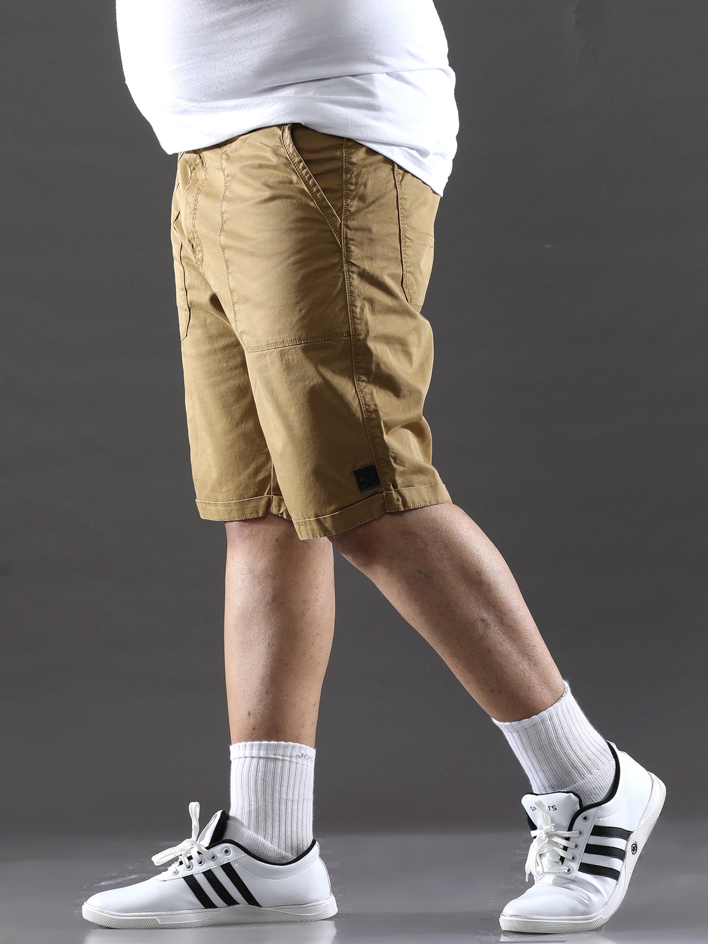 Plus Size Pastel Brown Shorts