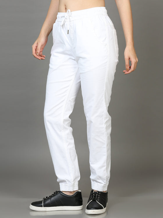 Plus Size Women White Goose Joggers