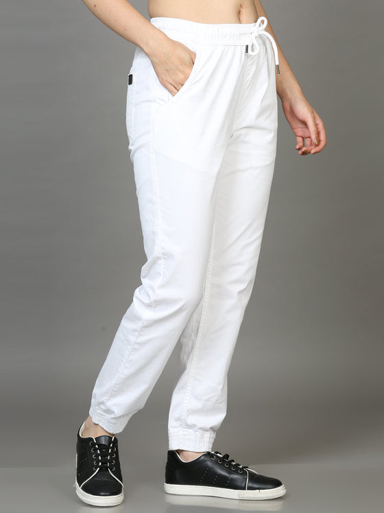 Plus Size Women White Goose Joggers