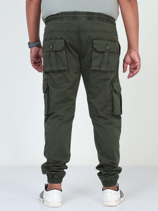 Iguana Green Plus Size Men Cargo Joggers