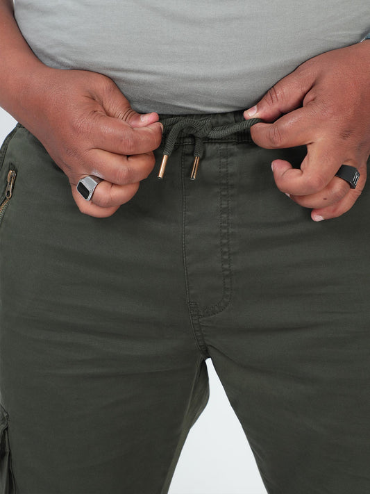 Iguana Green Plus Size Men Cargo Joggers