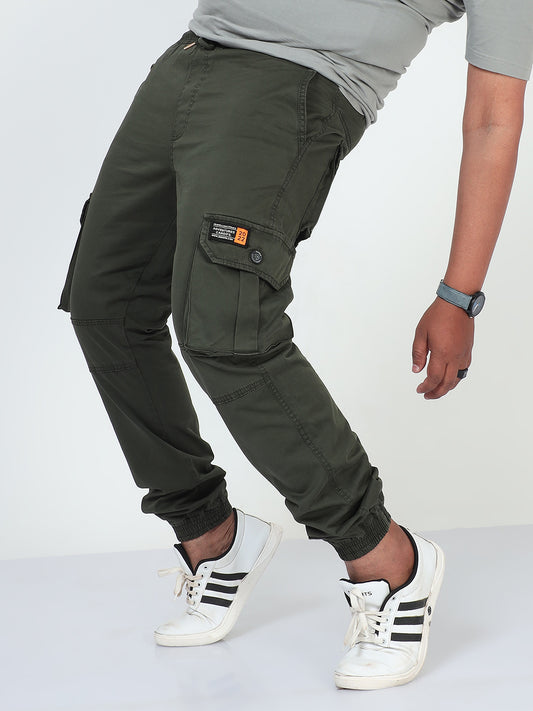 Iguana Green Plus Size Men Cargo Joggers