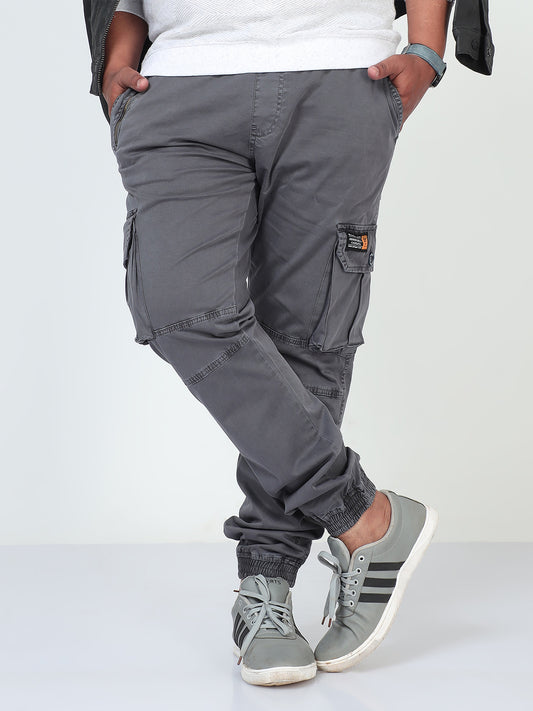 Davy Grey Plus Size Men Cargo Joggers