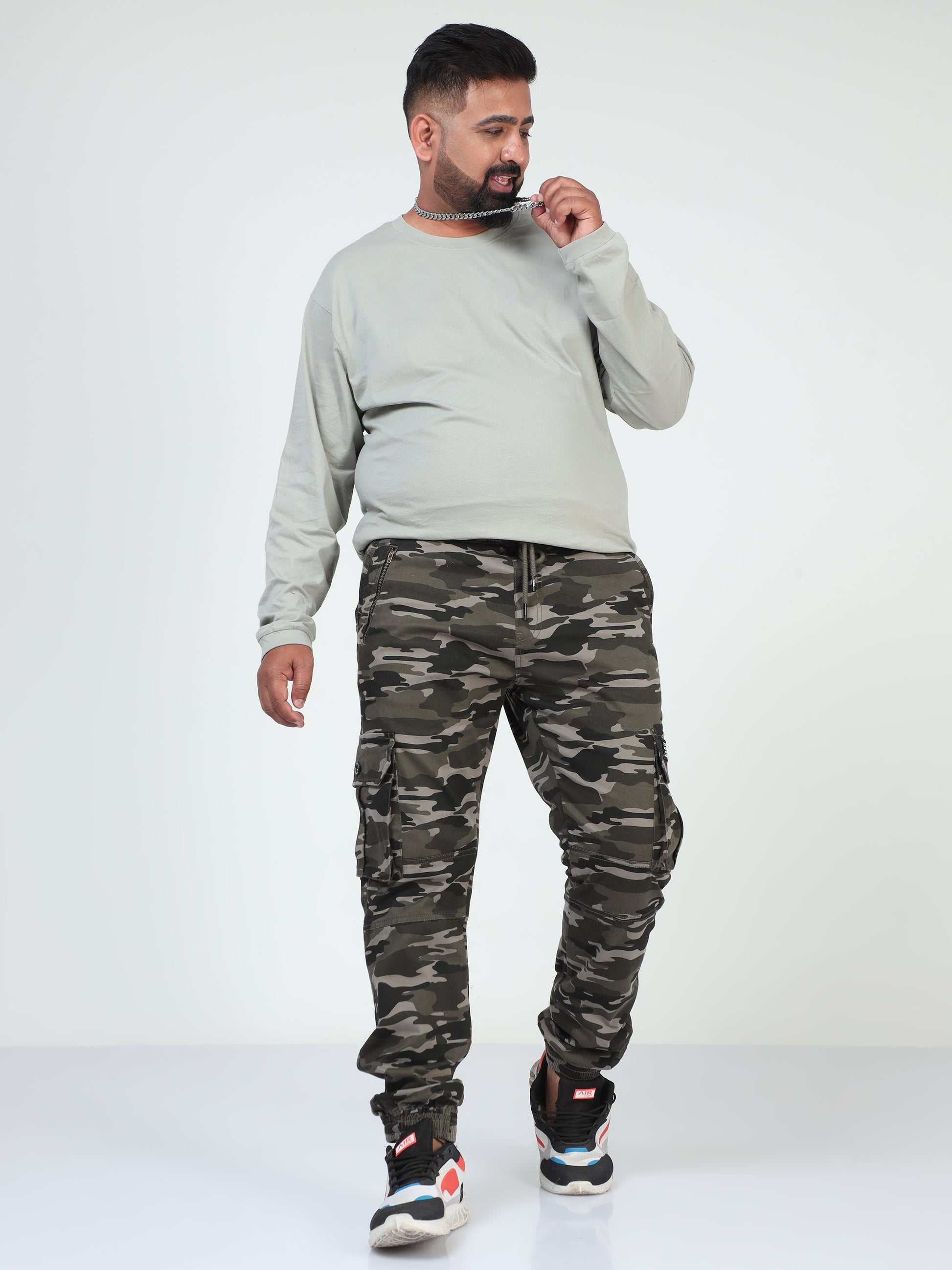 Forest Blend Plus Size Men Cargo Joggers