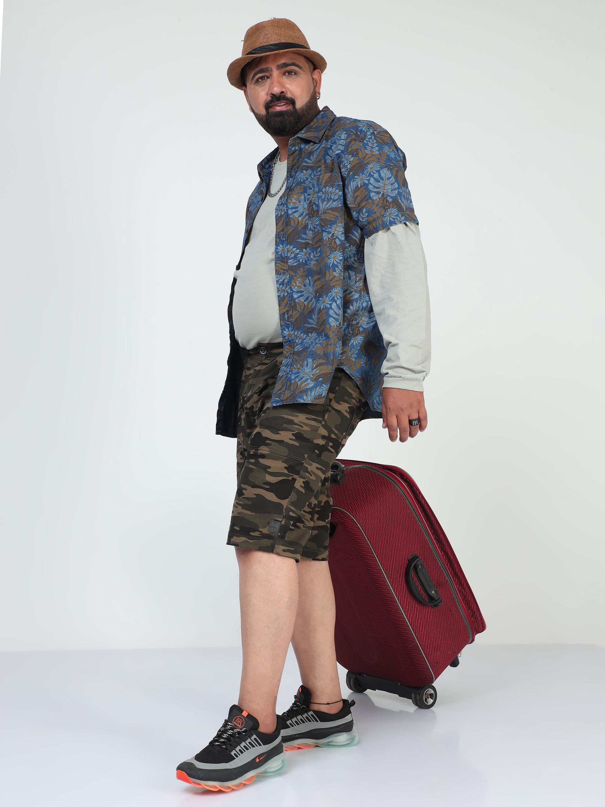 Jungle Hue Plus Size Men Shorts