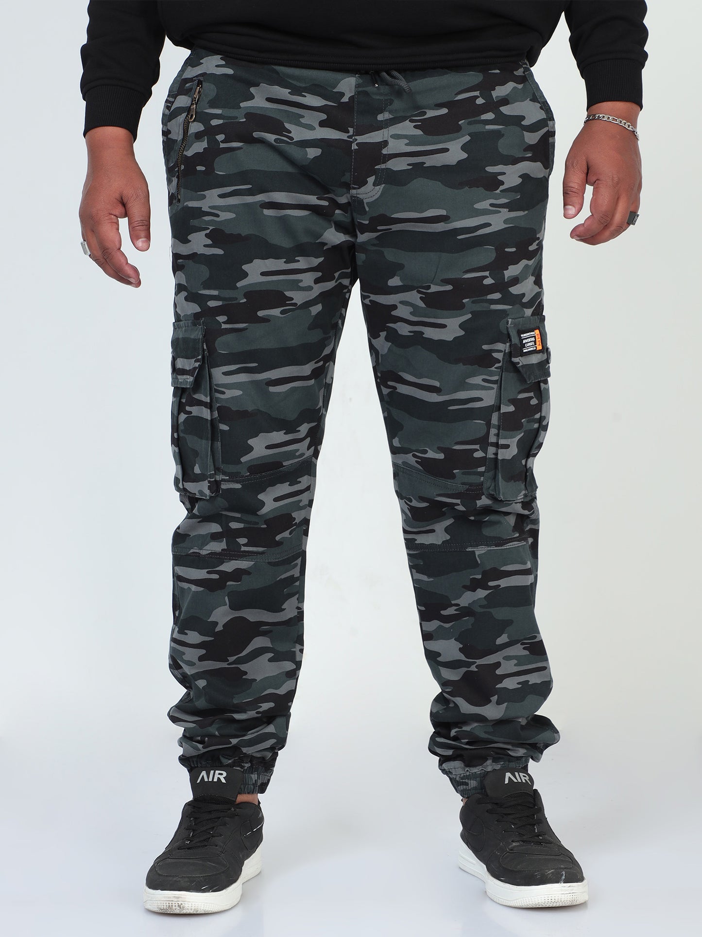 Earth Tones Plus Size Camouflage Men Cargo Joggers