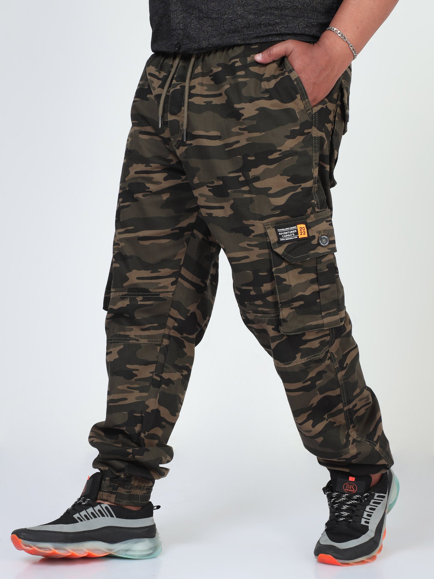 Jungle Hue Plus Size Men Cargo Joggers