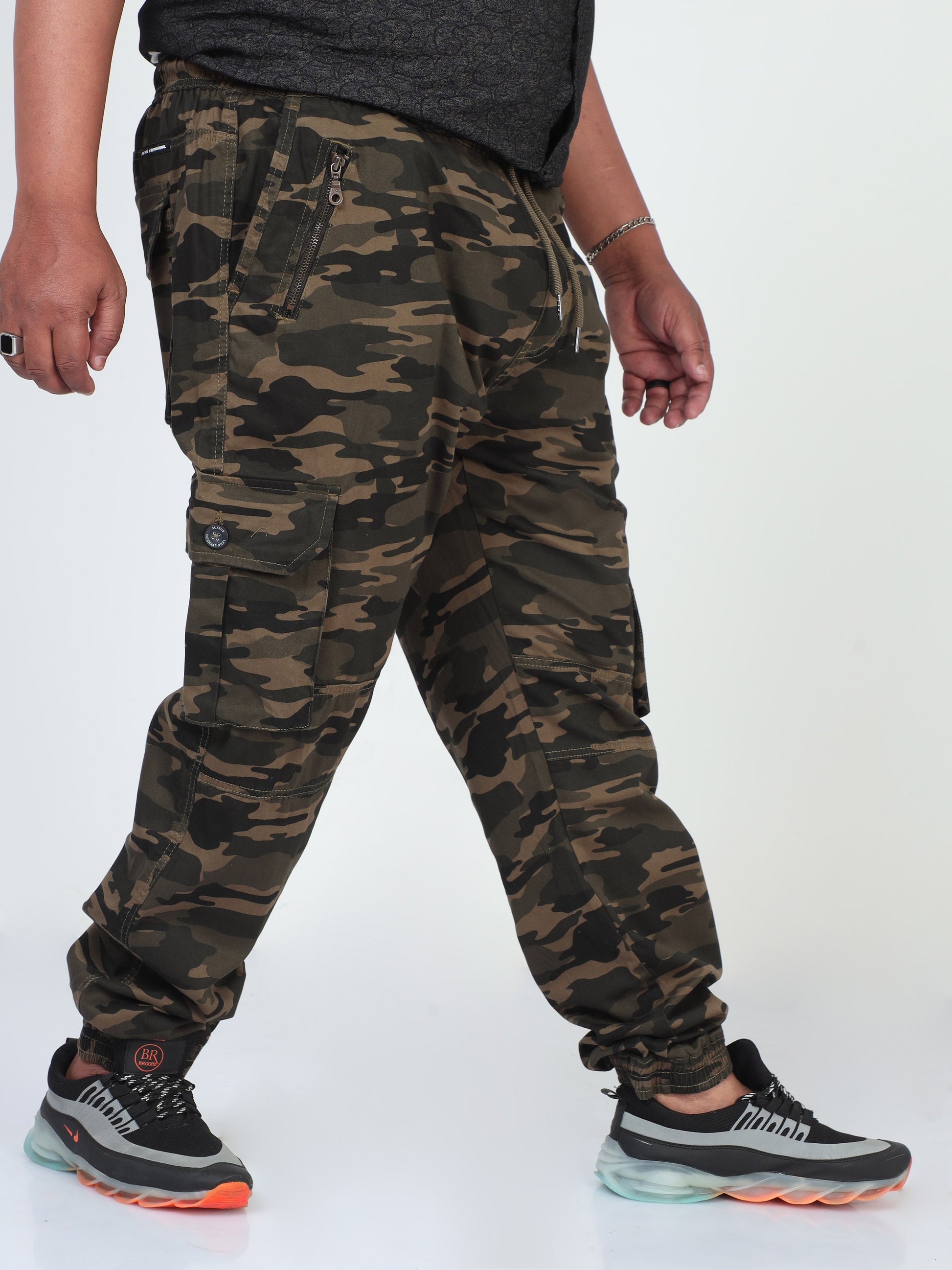 Jungle Hue Plus Size Men Cargo Joggers