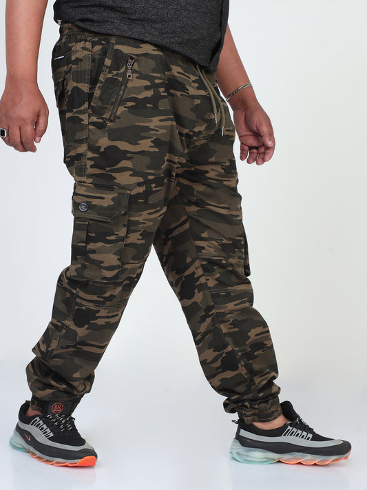 Jungle Hue Plus Size Camouflage Men Cargo Joggers