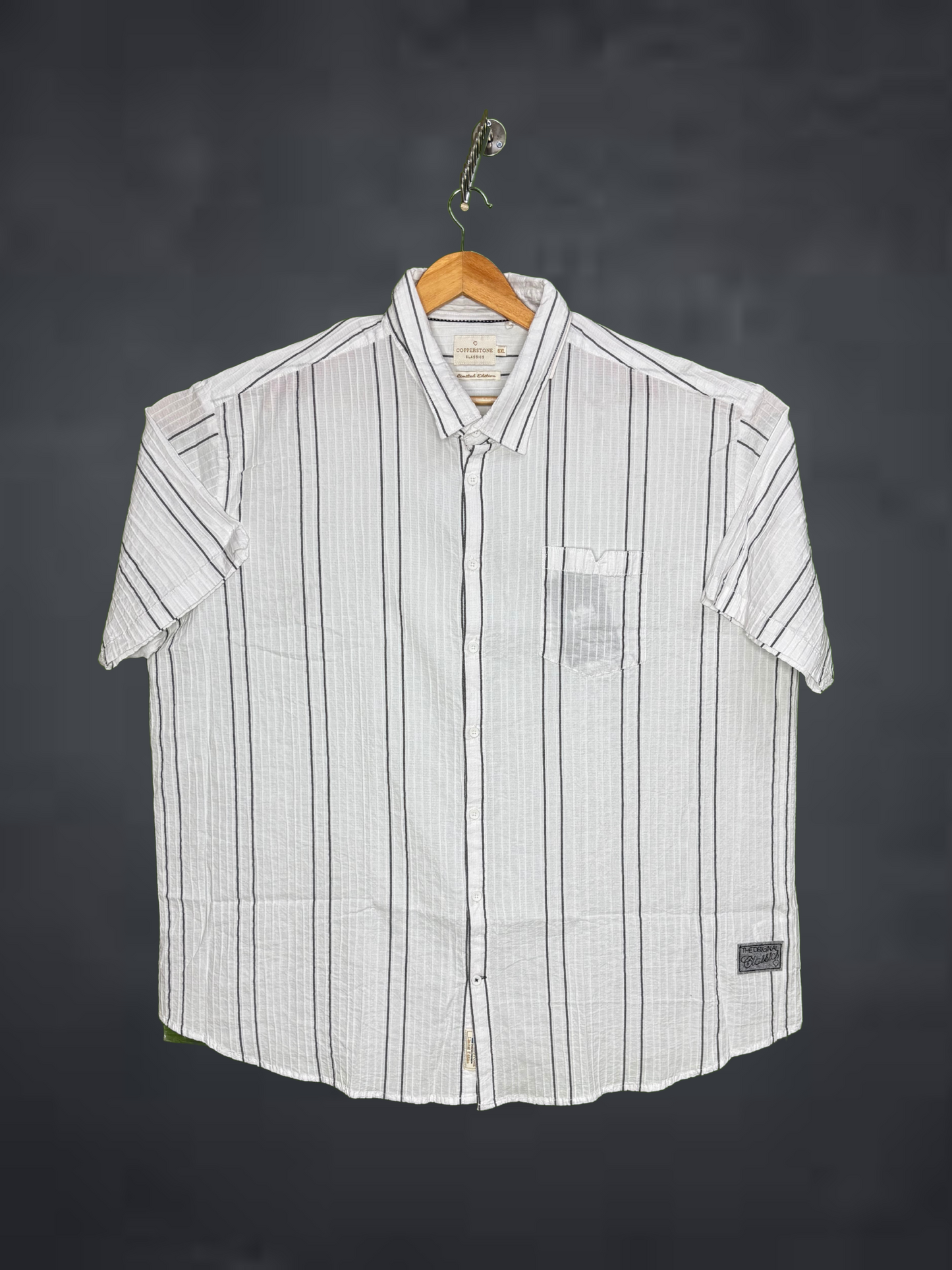 WhiteStripes|Plus Size   Shirt for Men Big & Tall Casual Wear