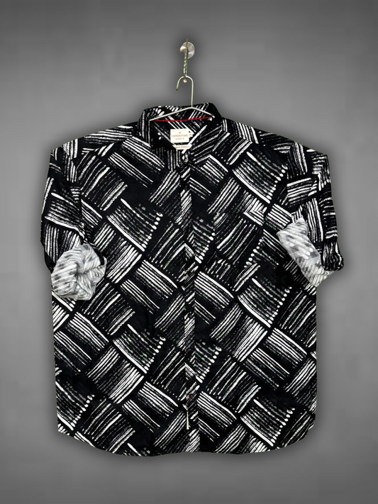 Copper Stone Black and white patterned shirt