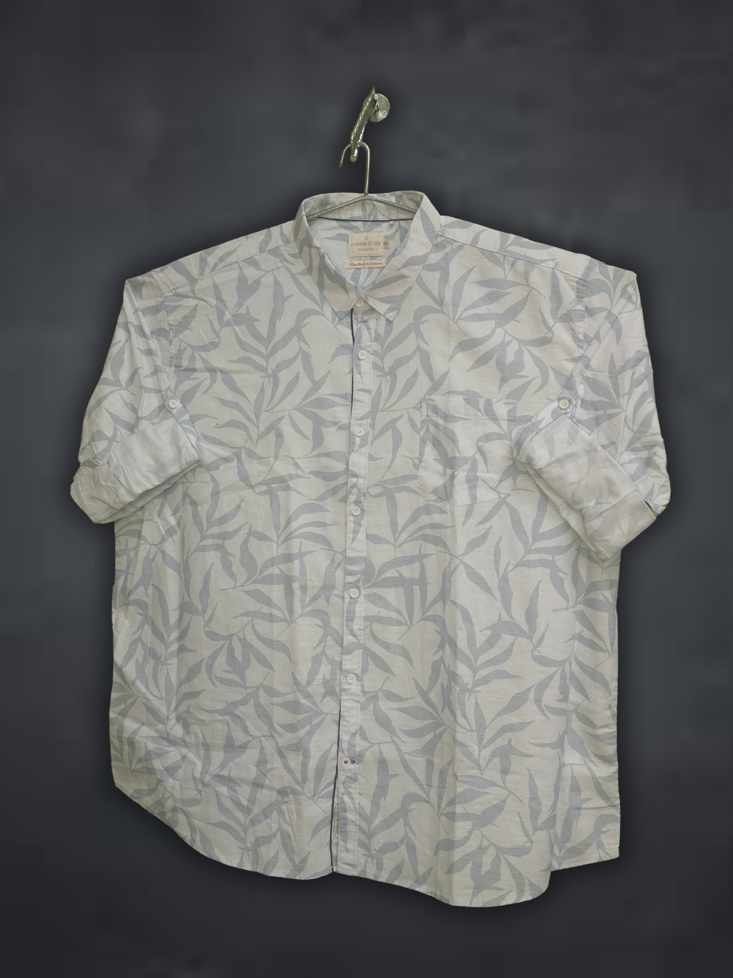 Copper Stone  Blue Printed Leaf Plus Size
