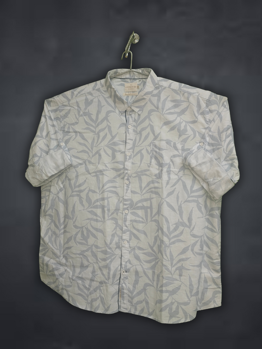 Copper Stone  Blue Printed Leaf Plus Size