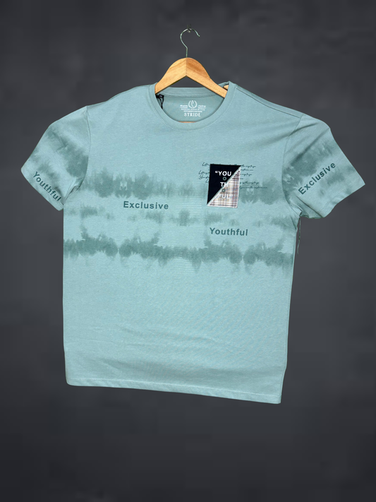 Stride  Men's Premium T-Shirt| Blue Tie-dye t-shirt with text