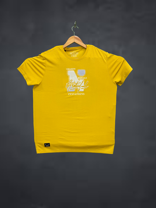 Stride  Men's Premium T-Shirt|Yellow t-shirt with graphic design