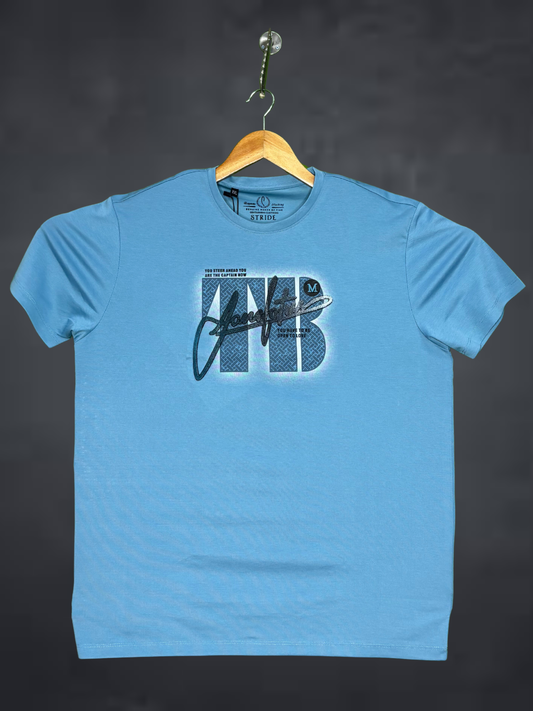 Stride  Men's Premium T-Shirt|Blue t-shirt with a graphic design