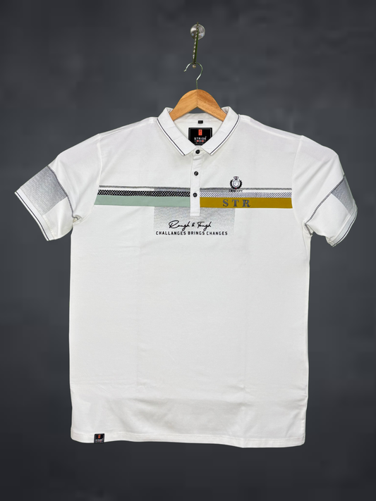 Stride  Men's Premium T-Shirt|White Printed