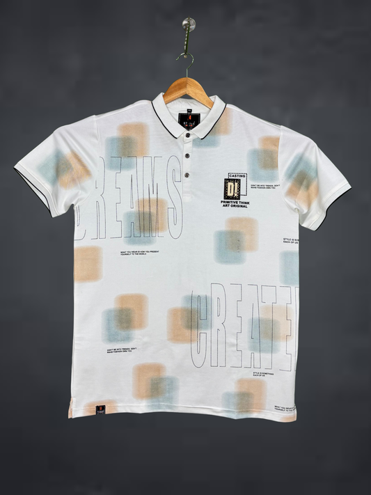 Stride  Men's Premium T-Shirt| White Printed
