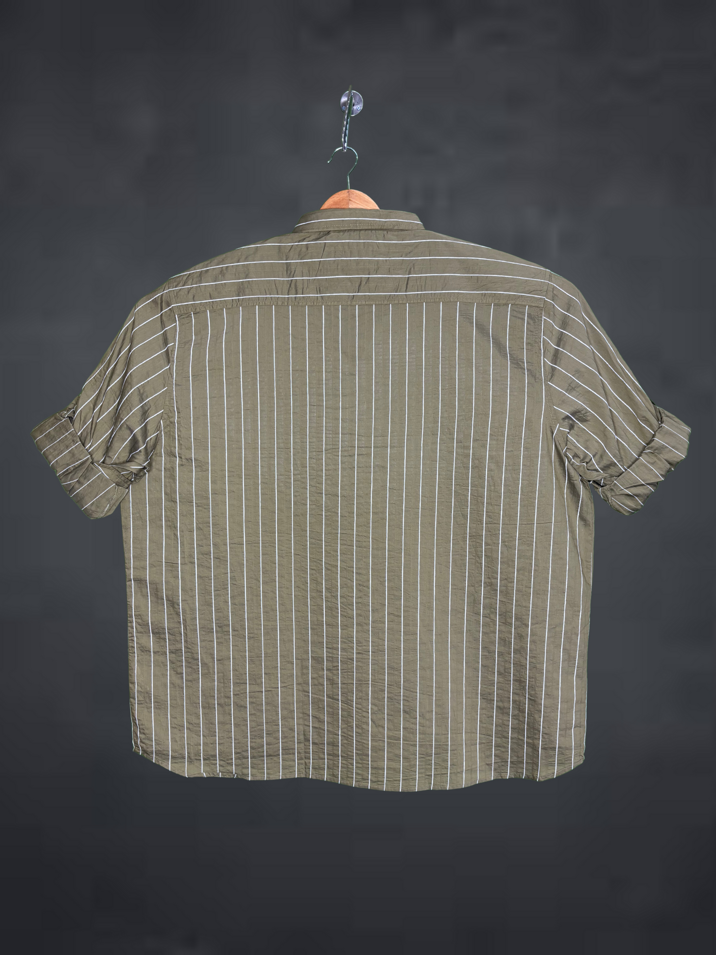 Plus Size Green Striped Full Sleeve Shirt for Men â€“ Big & Tall Casual Wear