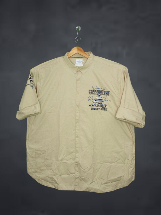 Copper stone Beige shirt with text