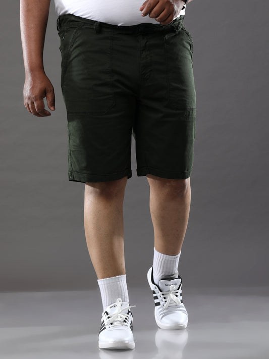 Plus Size Jungle Green Shorts