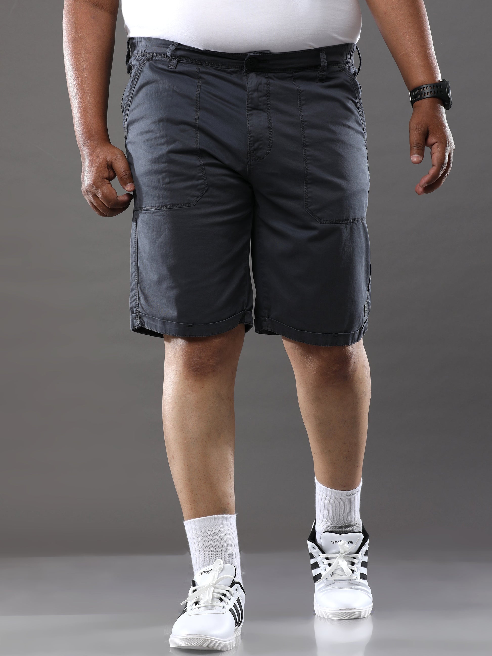 Plus Size Jet Grey Shorts