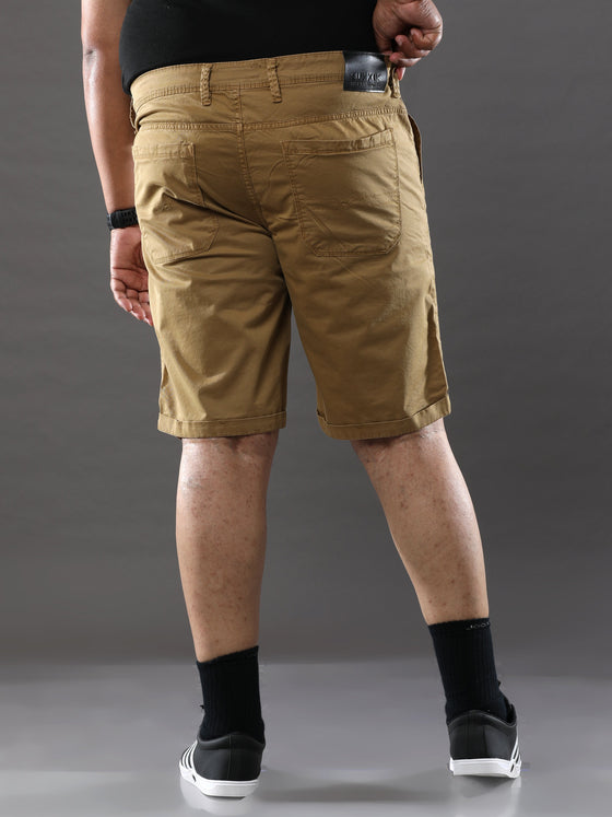 Plus Size Pastel Brown Shorts