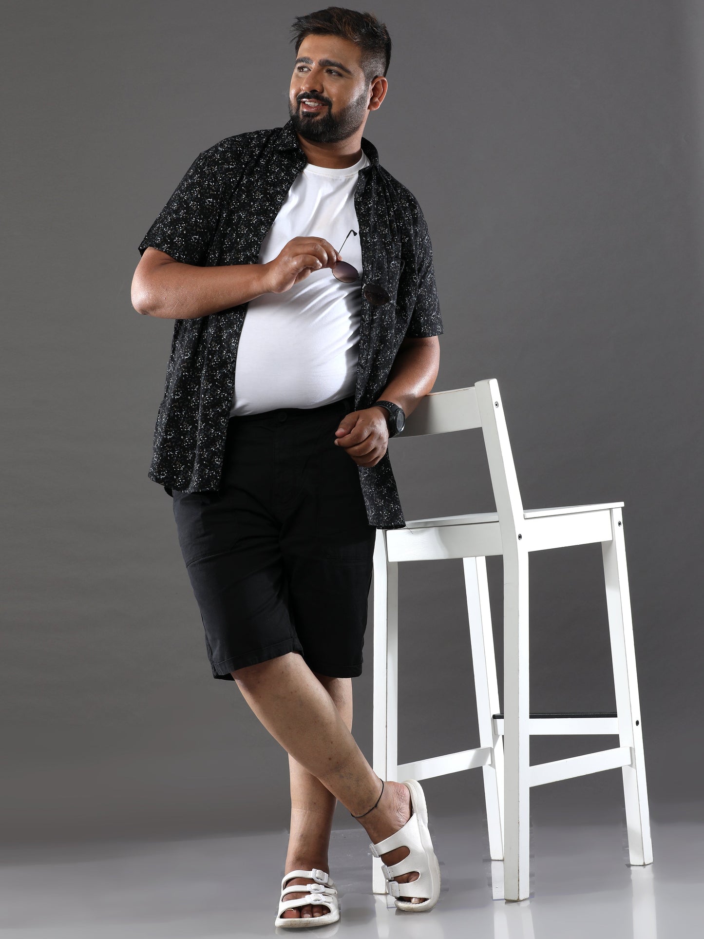 Plus Size Smoky Black Shorts