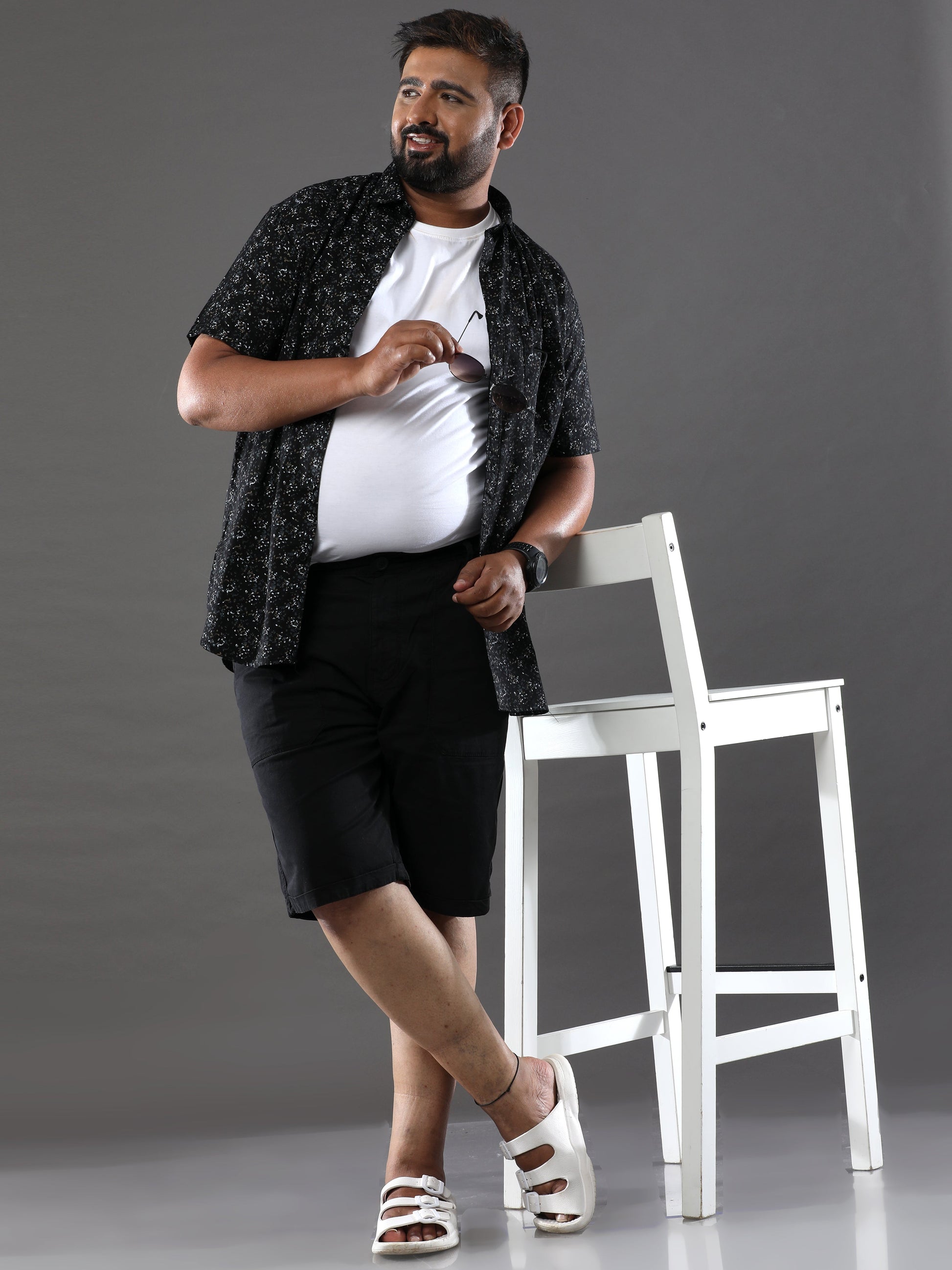 Plus Size Smoky Black Shorts