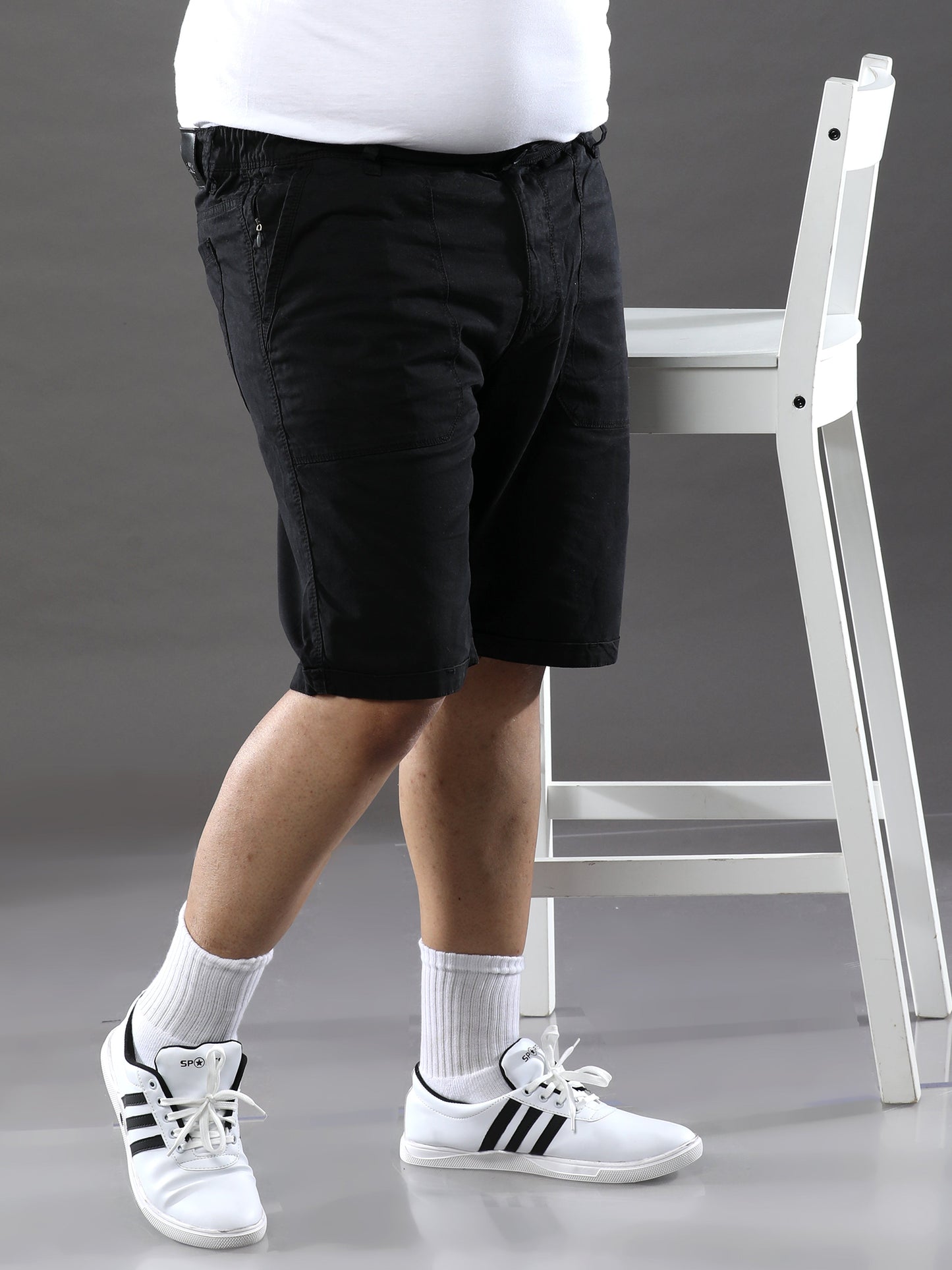 Plus Size Smoky Black Shorts